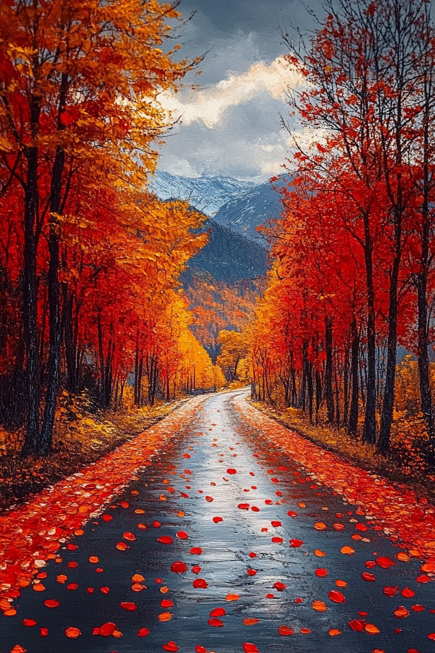 Rudens Kelias į Kalnus Paveikslas