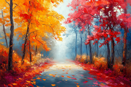Rudens taku spalvų šėlsmas Paveikslas