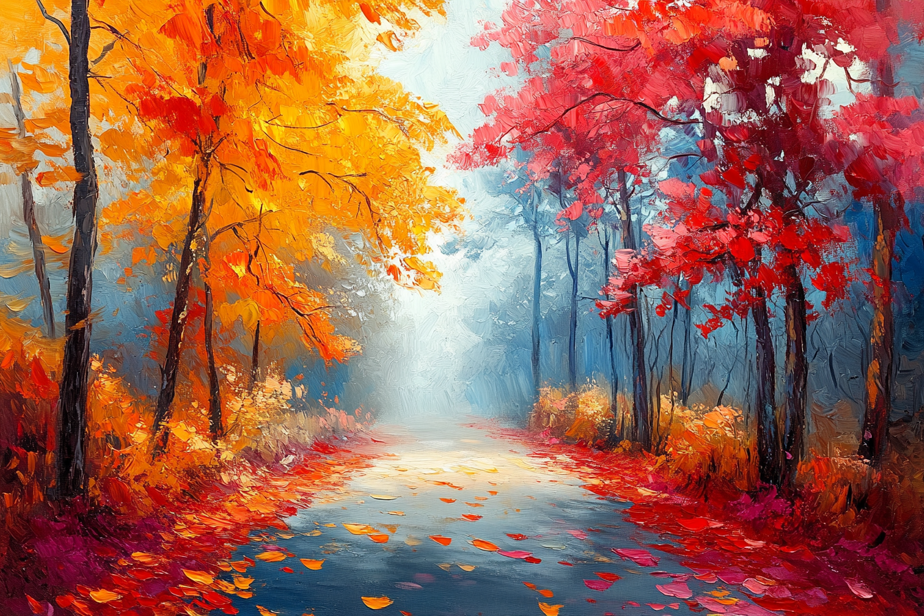 Rudens taku spalvų šėlsmas Paveikslas
